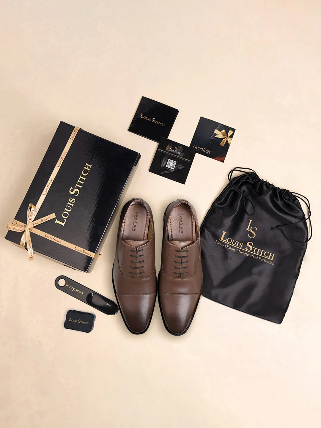 Italian Crust Leather Derby Brunette Brown Shoes for Men