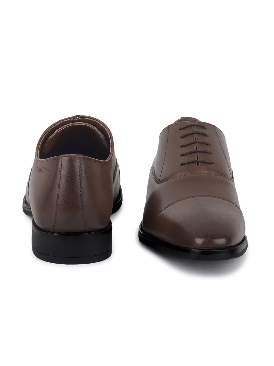 Italian Crust Leather Derby Brunette Brown Shoes for Men