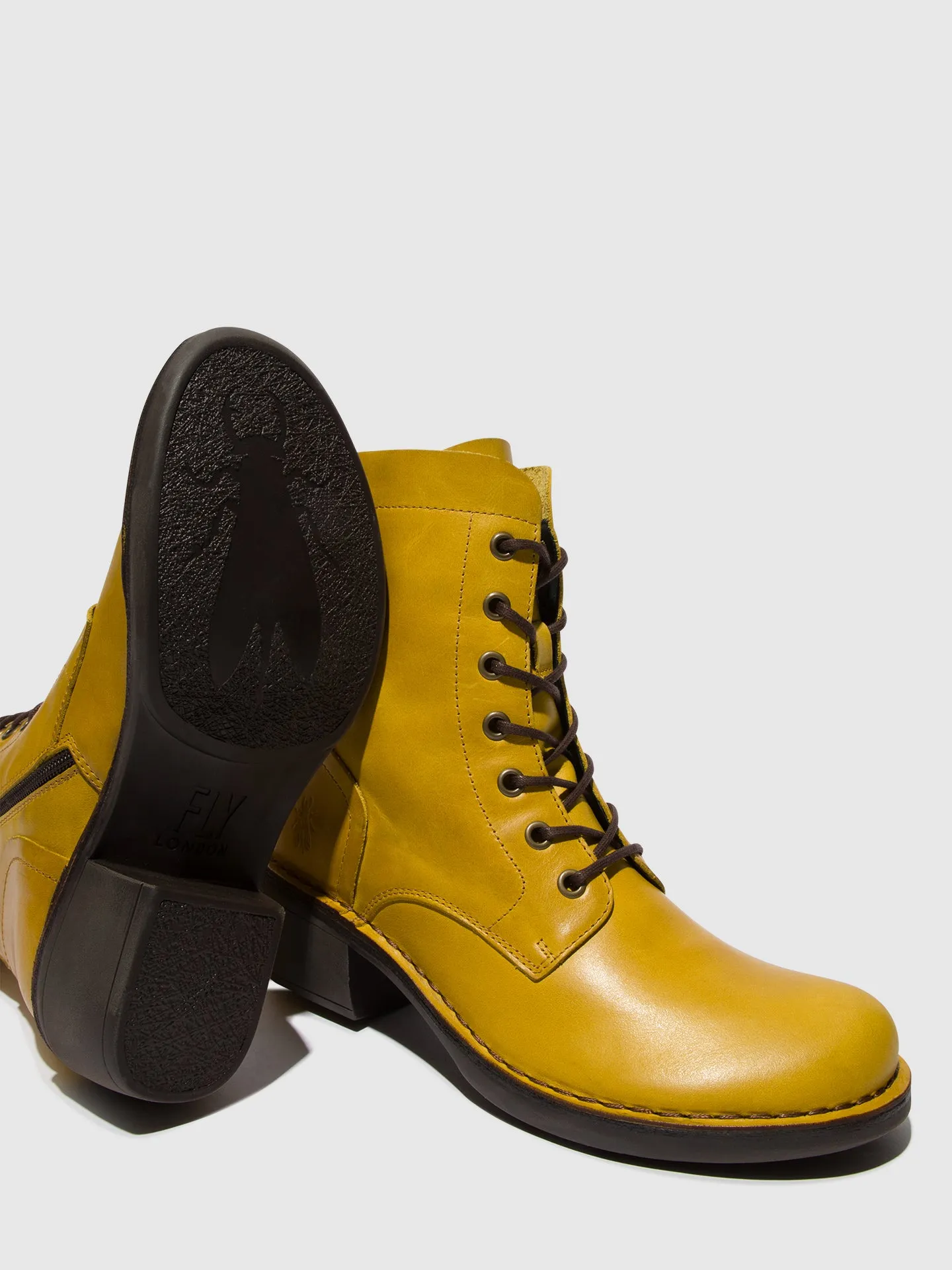 Lace-up Ankle Boots MILU044FLY MUSTARD