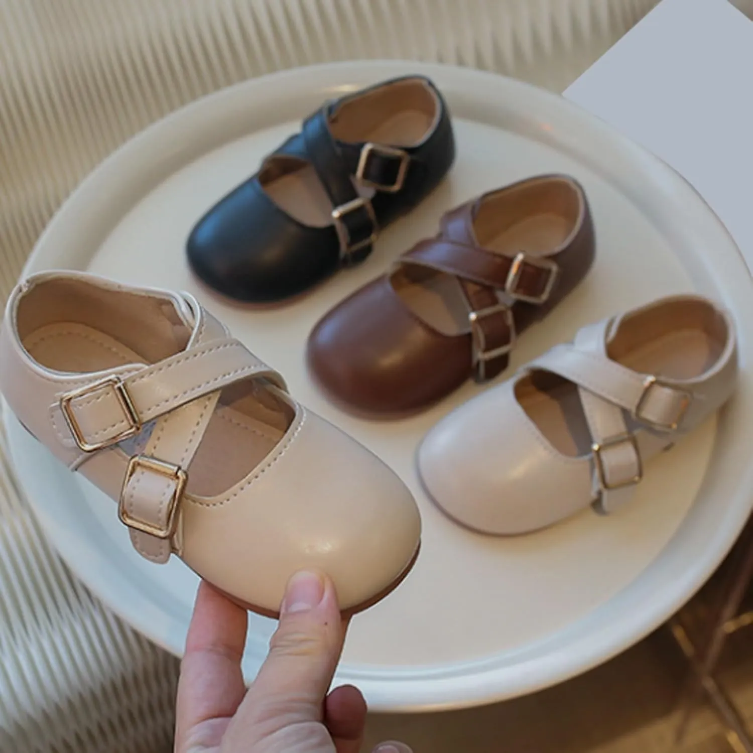Little Girls Mary Jane School Uniform Shoes Buckle Strap Dress Flats Moccasins Toddler Princess Dress Shoes