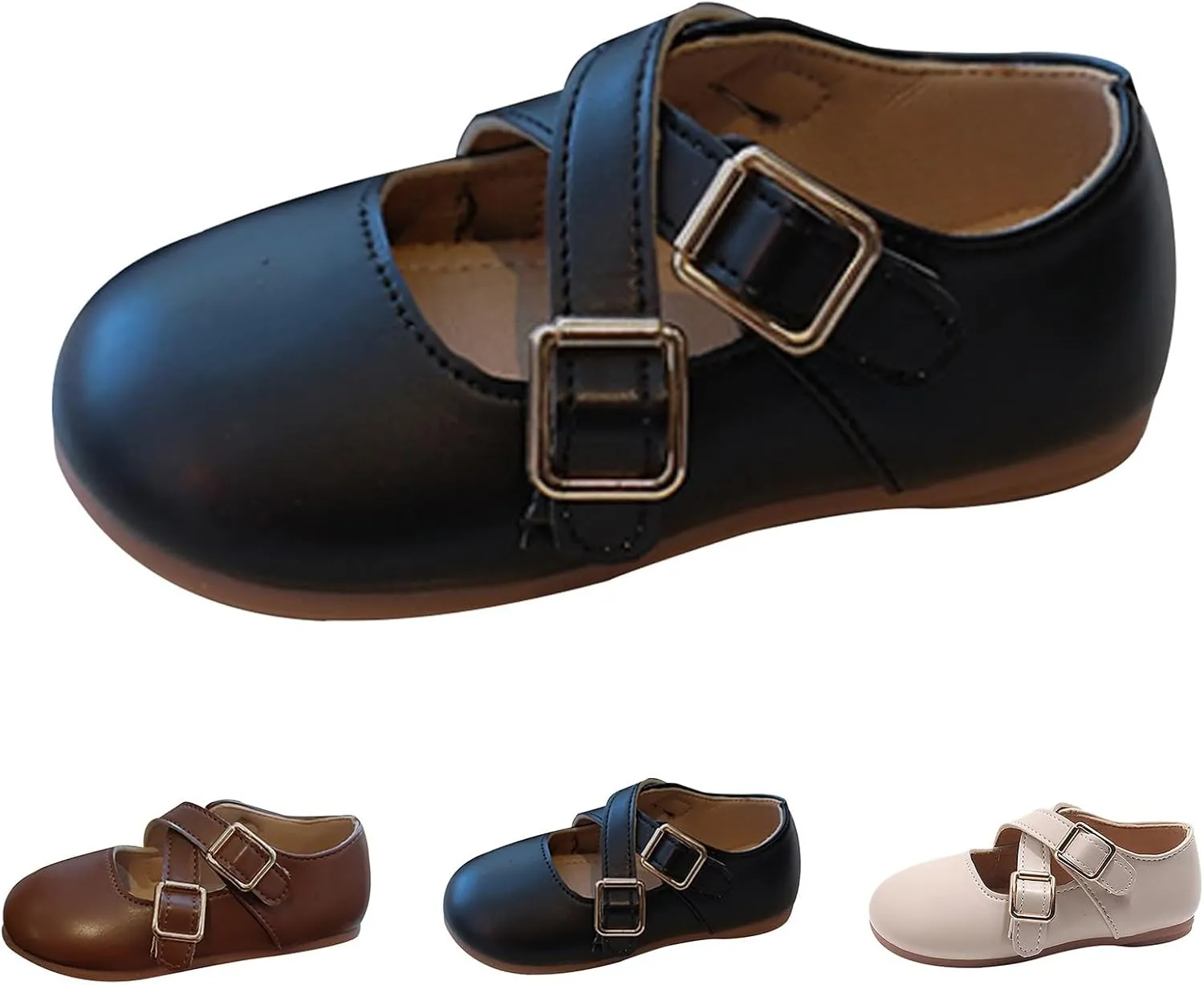 Little Girls Mary Jane School Uniform Shoes Buckle Strap Dress Flats Moccasins Toddler Princess Dress Shoes
