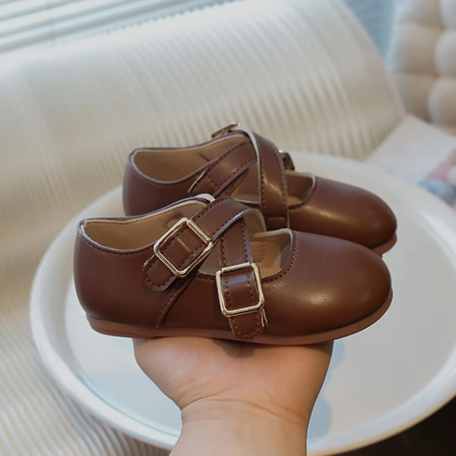 Little Girls Mary Jane School Uniform Shoes Buckle Strap Dress Flats Moccasins Toddler Princess Girls Dress Shoes