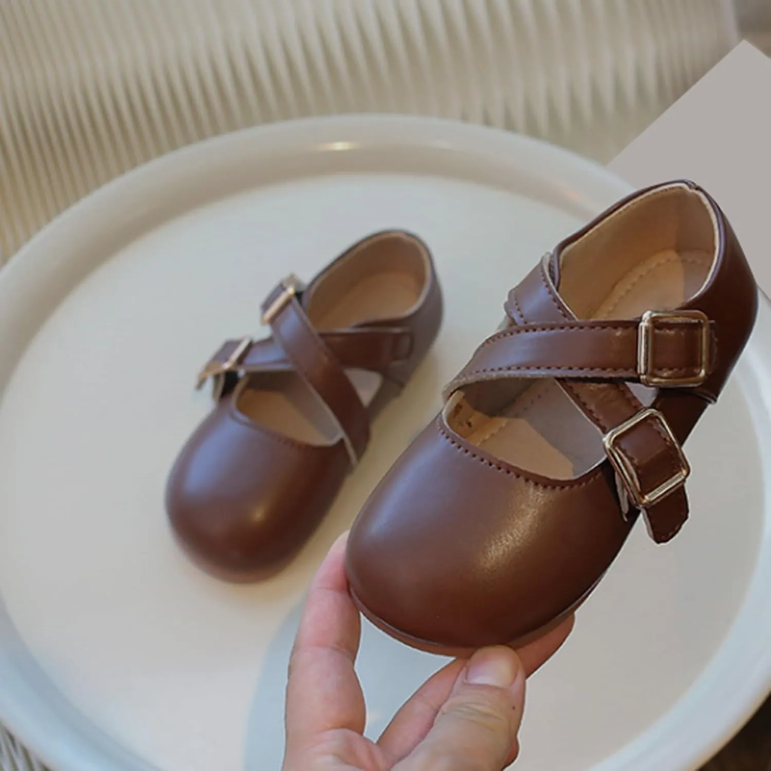 Little Girls Mary Jane School Uniform Shoes Buckle Strap Dress Flats Moccasins Toddler Princess Girls Dress Shoes