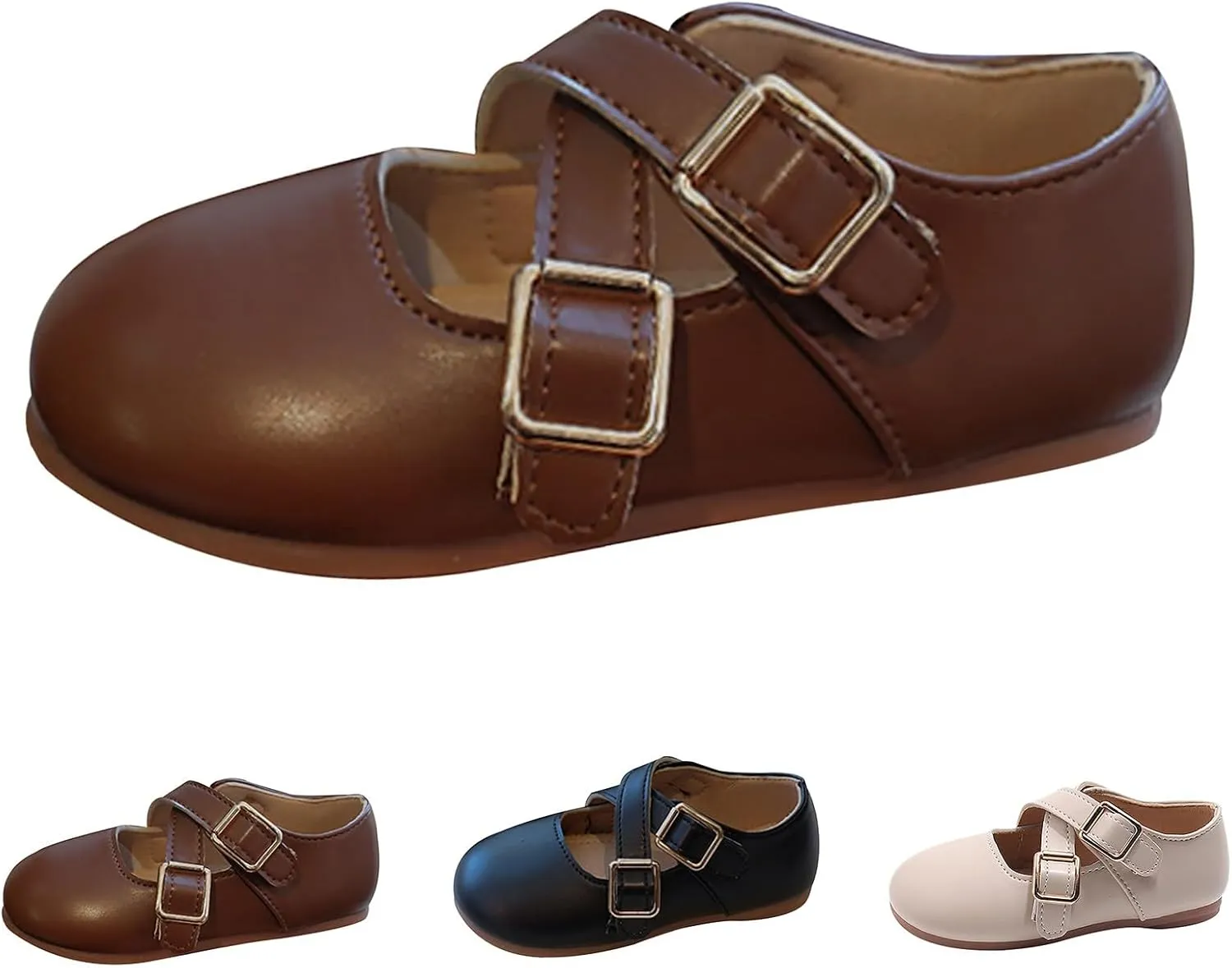 Little Girls Mary Jane School Uniform Shoes Buckle Strap Dress Flats Moccasins Toddler Princess Girls Dress Shoes