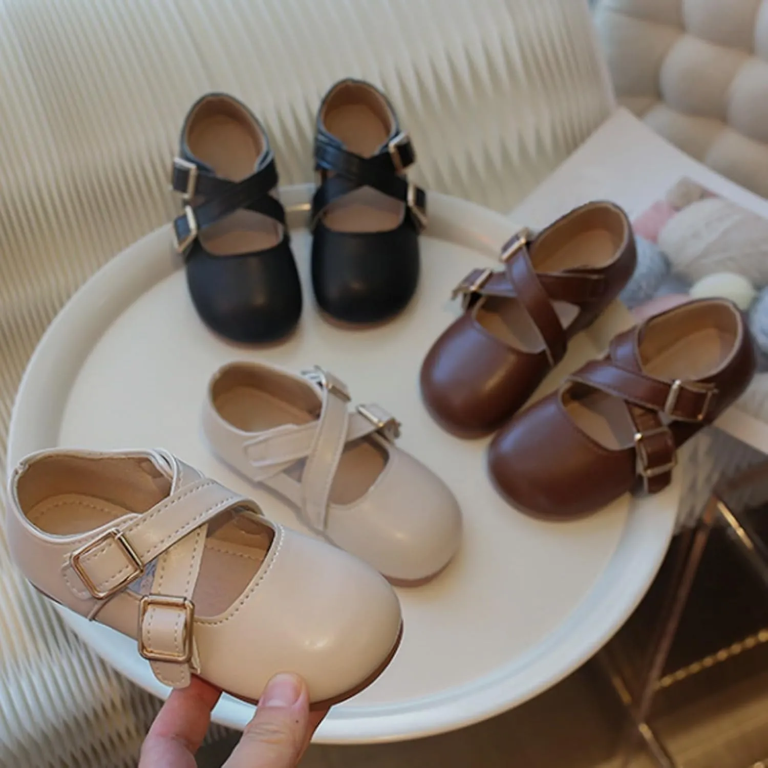 Little Girls Mary Jane School Uniform Shoes Buckle Strap Dress Flats Moccasins Toddler Princess Girls Dress Shoes