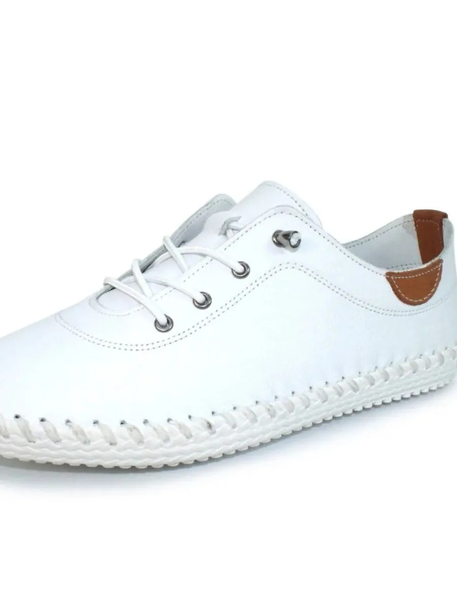 Lunar St Ives Leather Plimsoll
