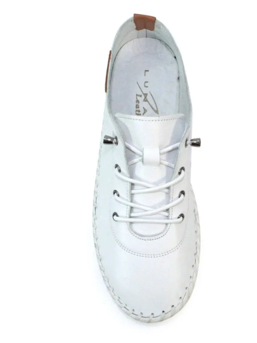 Lunar St Ives Leather Plimsoll