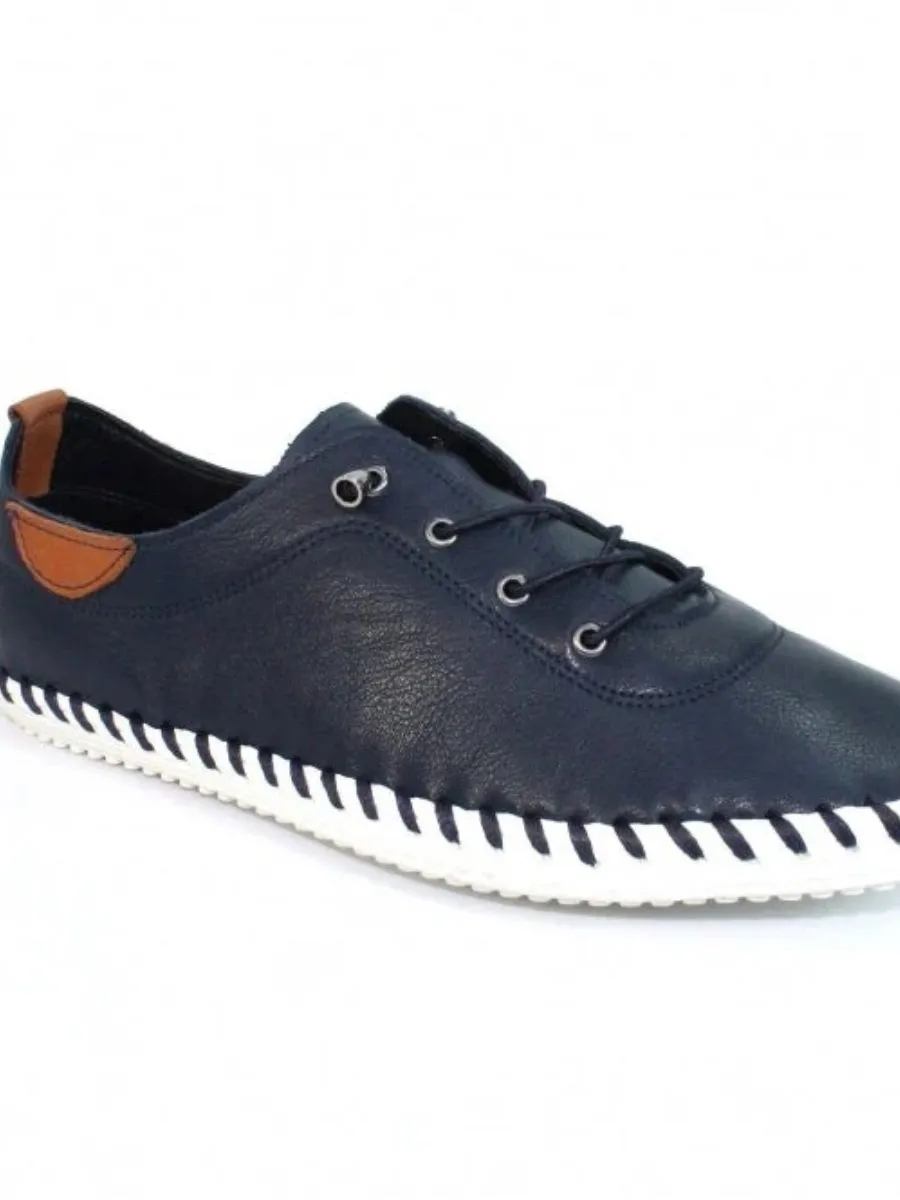 Lunar St Ives Leather Plimsoll