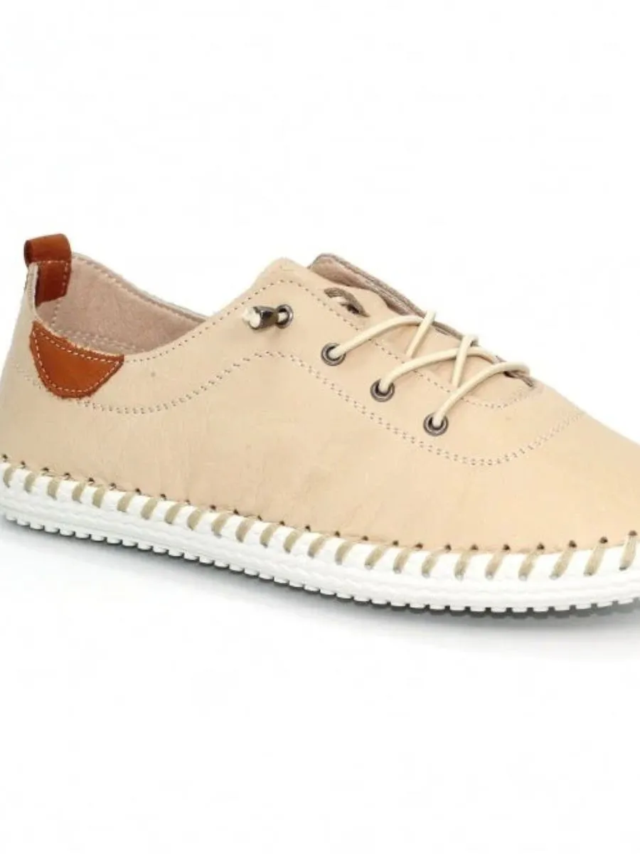 Lunar St Ives Leather Plimsoll