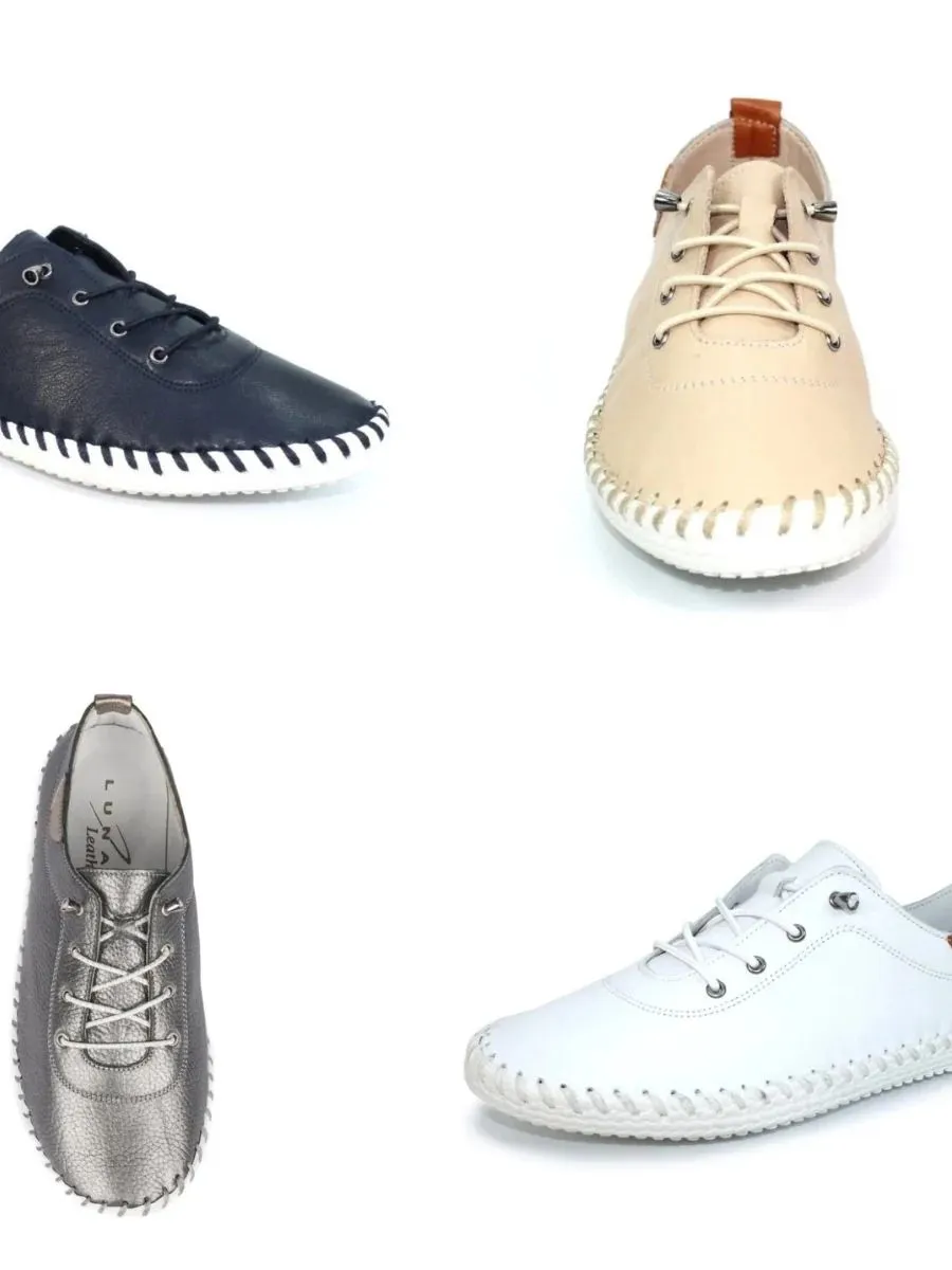 Lunar St Ives Leather Plimsoll