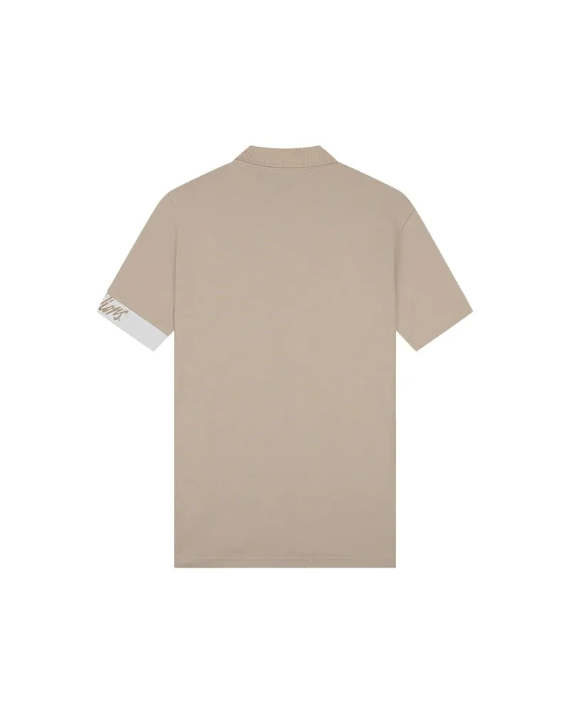 Malelions Men Captain Polo 2.0 | Taupe/White