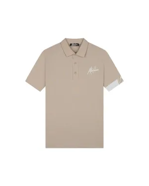 Malelions Men Captain Polo 2.0 | Taupe/White