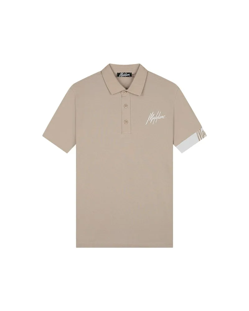 Malelions Men Captain Polo 2.0 | Taupe/White