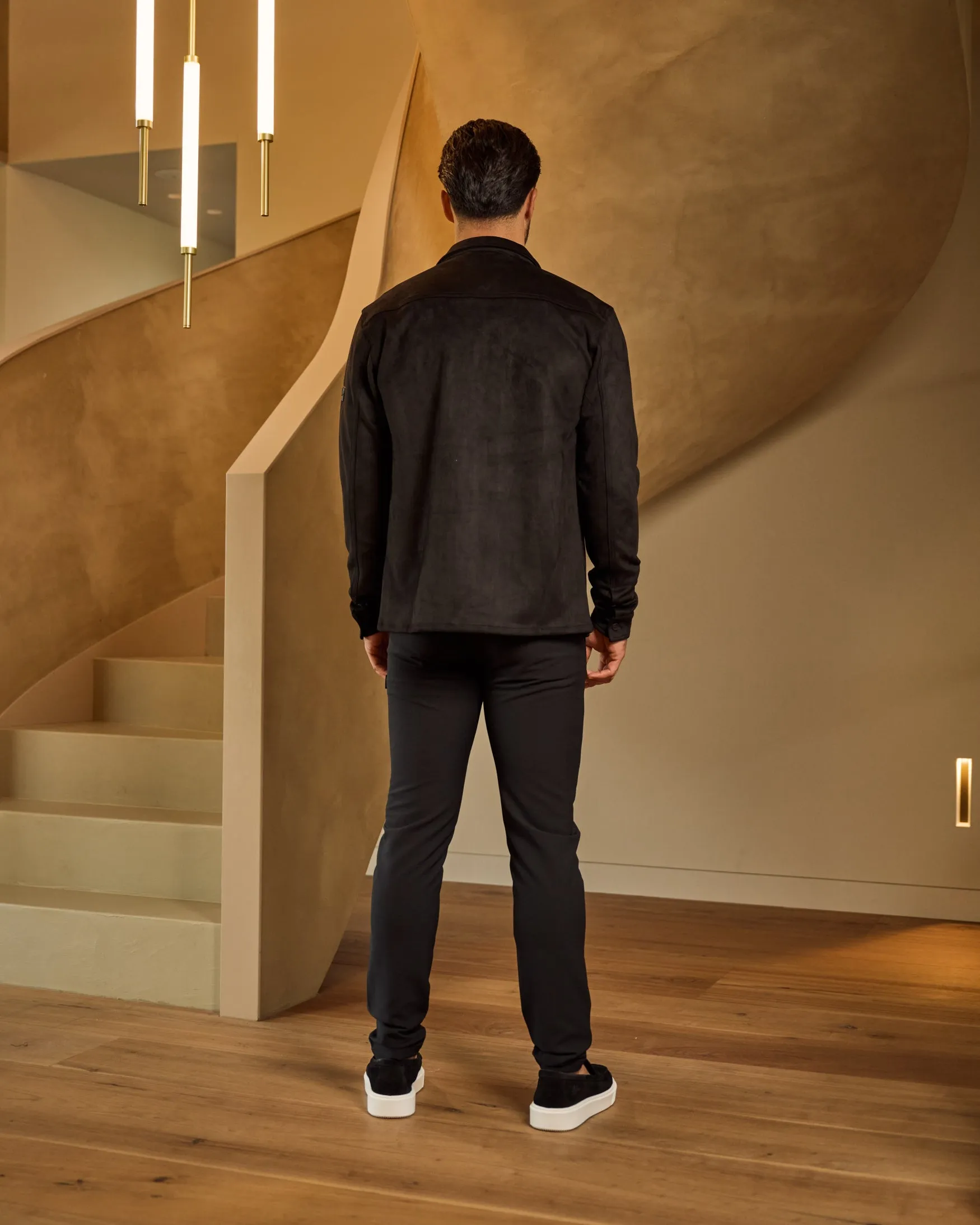 Malelions Men Suedine Overshirt | Black