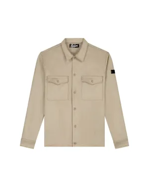 Malelions Men Suedine Overshirt | Taupe