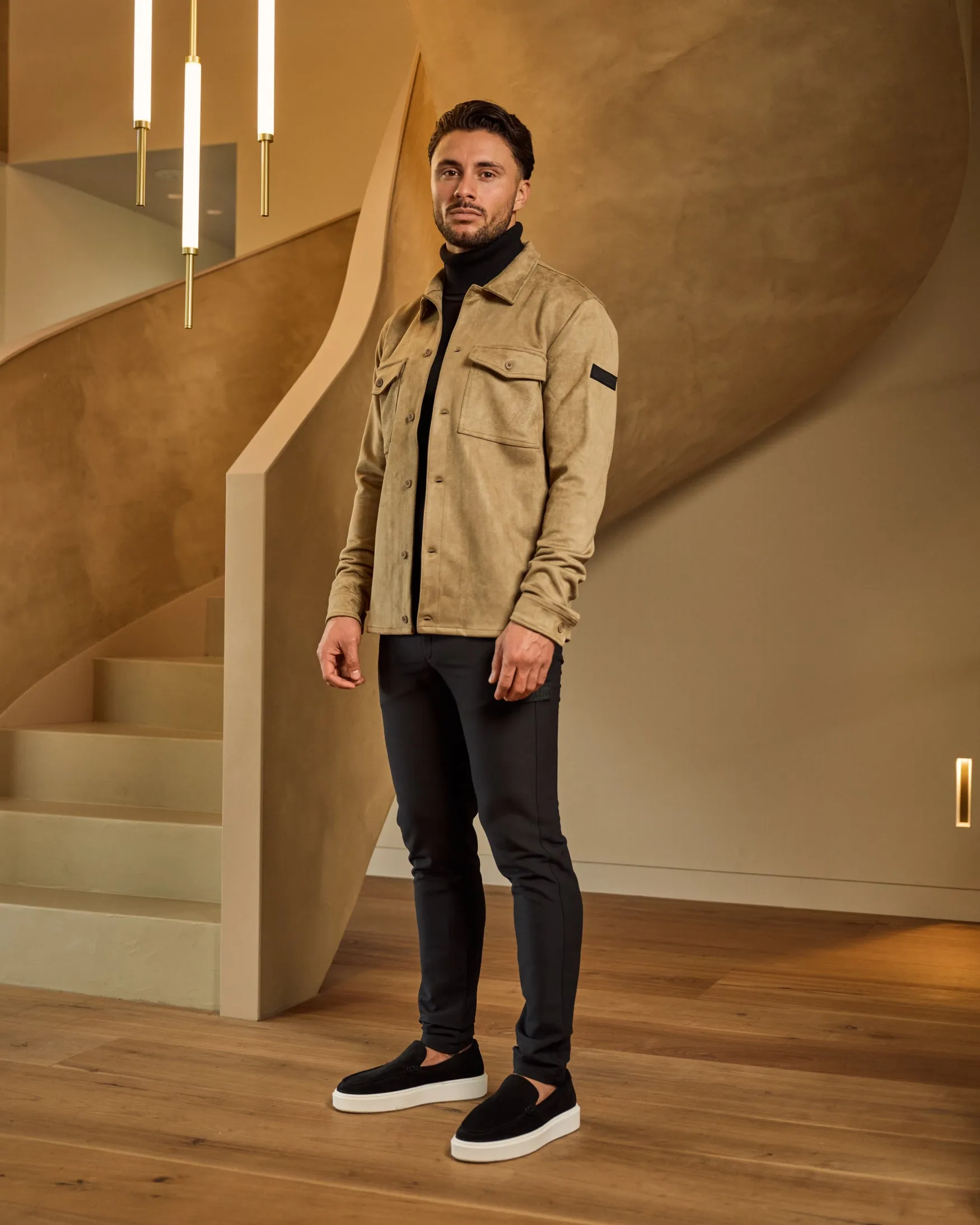Malelions Men Suedine Overshirt | Taupe