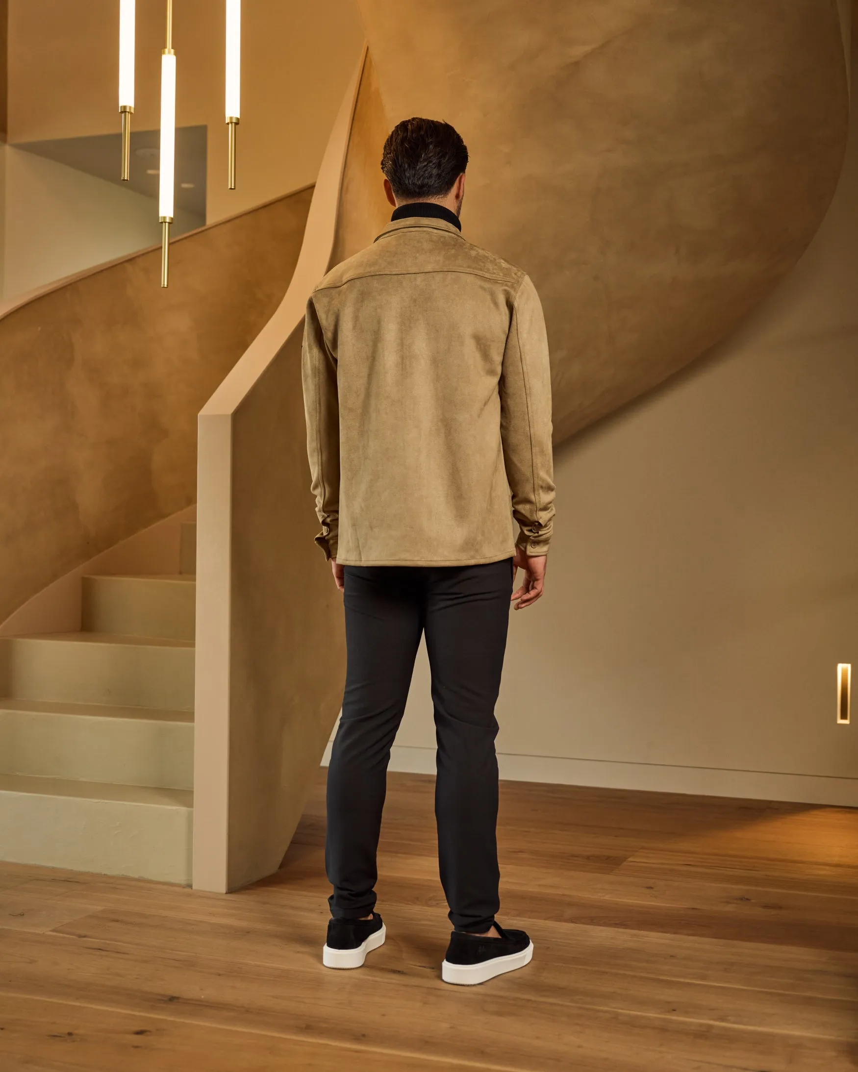 Malelions Men Suedine Overshirt | Taupe