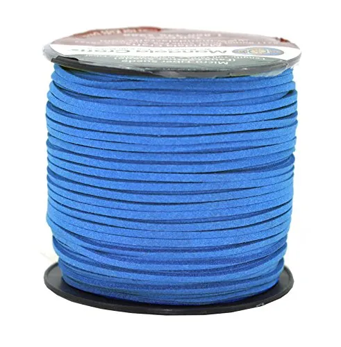 Mandala Crafts 2.65mm Faux Suede Cord - Flat Vegan Leather Cord for Jewelry Making Beading - Micro Fiber Leather String Cord Leather Lace for Leather Lacing Necklace Bracelet