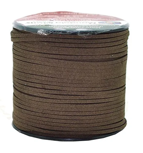Mandala Crafts 2.65mm Faux Suede Cord - Flat Vegan Leather Cord for Jewelry Making Beading - Micro Fiber Leather String Cord Leather Lace for Leather Lacing Necklace Bracelet