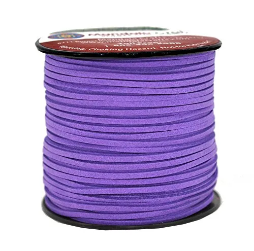 Mandala Crafts 2.65mm Faux Suede Cord - Flat Vegan Leather Cord for Jewelry Making Beading - Micro Fiber Leather String Cord Leather Lace for Leather Lacing Necklace Bracelet
