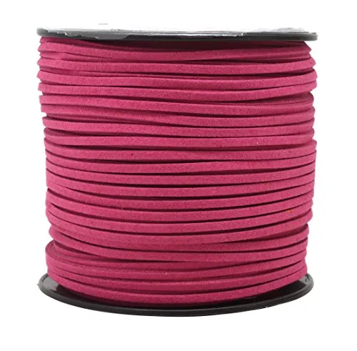 Mandala Crafts 2.65mm Faux Suede Cord - Flat Vegan Leather Cord for Jewelry Making Beading - Micro Fiber Leather String Cord Leather Lace for Leather Lacing Necklace Bracelet