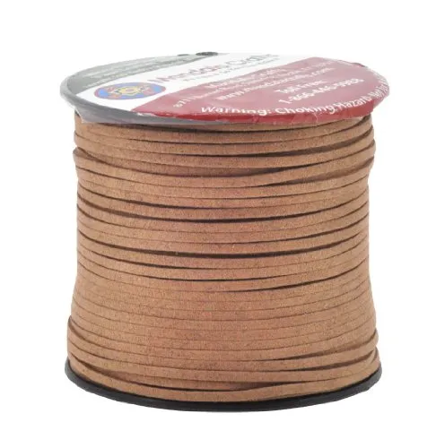 Mandala Crafts 2.65mm Faux Suede Cord - Flat Vegan Leather Cord for Jewelry Making Beading - Micro Fiber Leather String Cord Leather Lace for Leather Lacing Necklace Bracelet