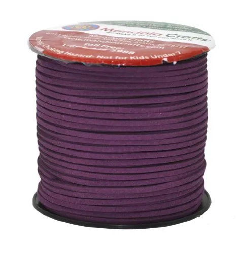 Mandala Crafts 2.65mm Faux Suede Cord - Flat Vegan Leather Cord for Jewelry Making Beading - Micro Fiber Leather String Cord Leather Lace for Leather Lacing Necklace Bracelet