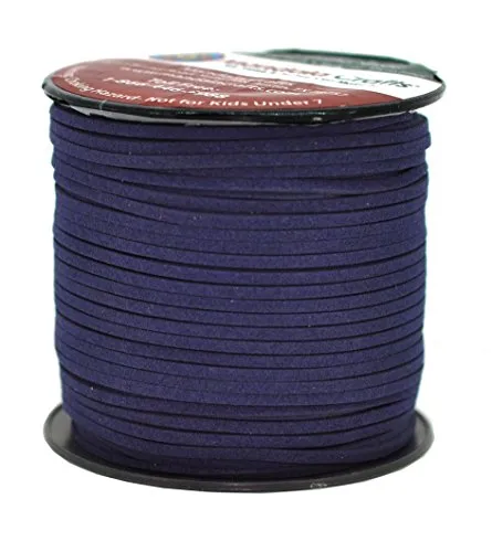 Mandala Crafts 2.65mm Faux Suede Cord - Flat Vegan Leather Cord for Jewelry Making Beading - Micro Fiber Leather String Cord Leather Lace for Leather Lacing Necklace Bracelet