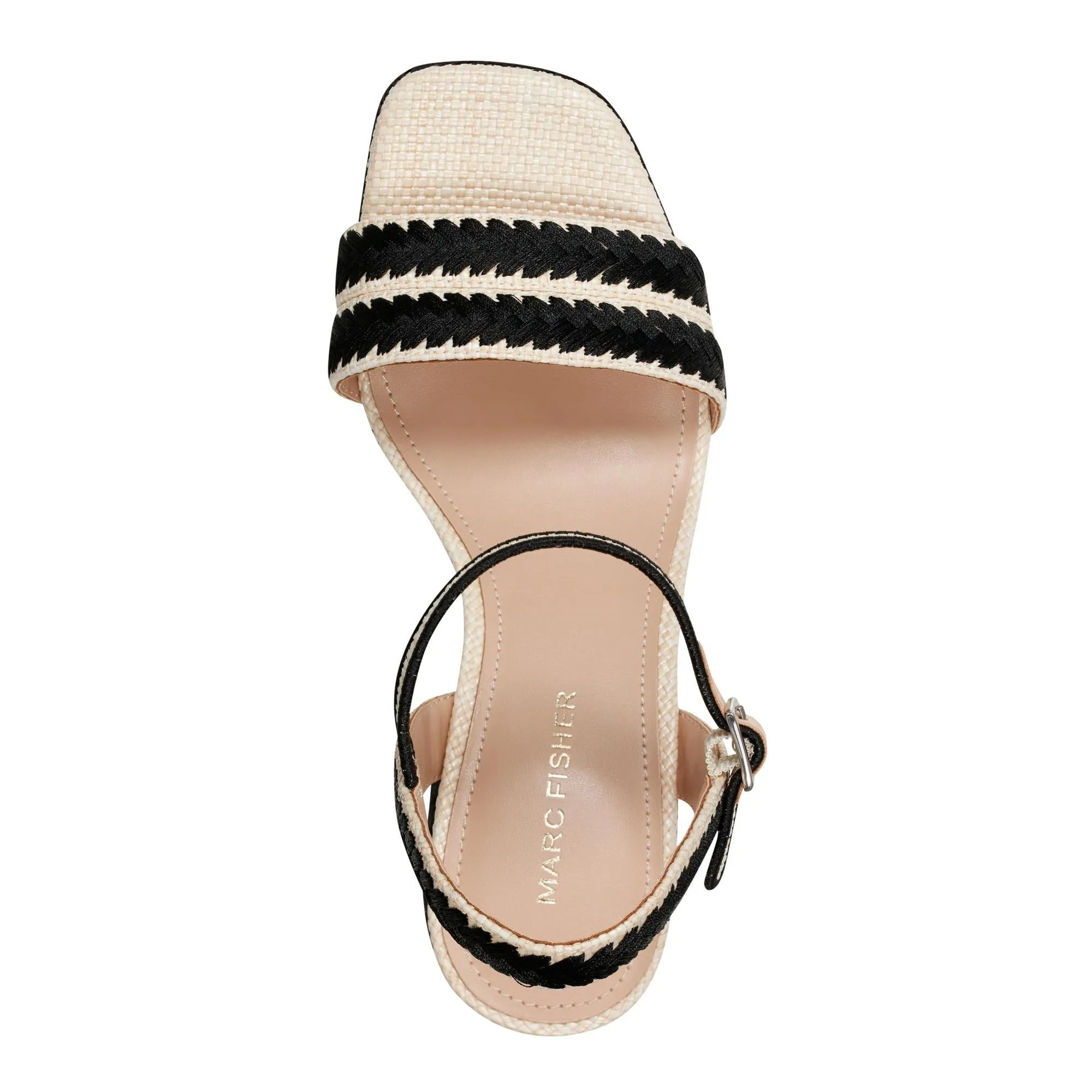 Marc Fisher Women's Honnia Lt Natural89292/Black/Woven Ra M