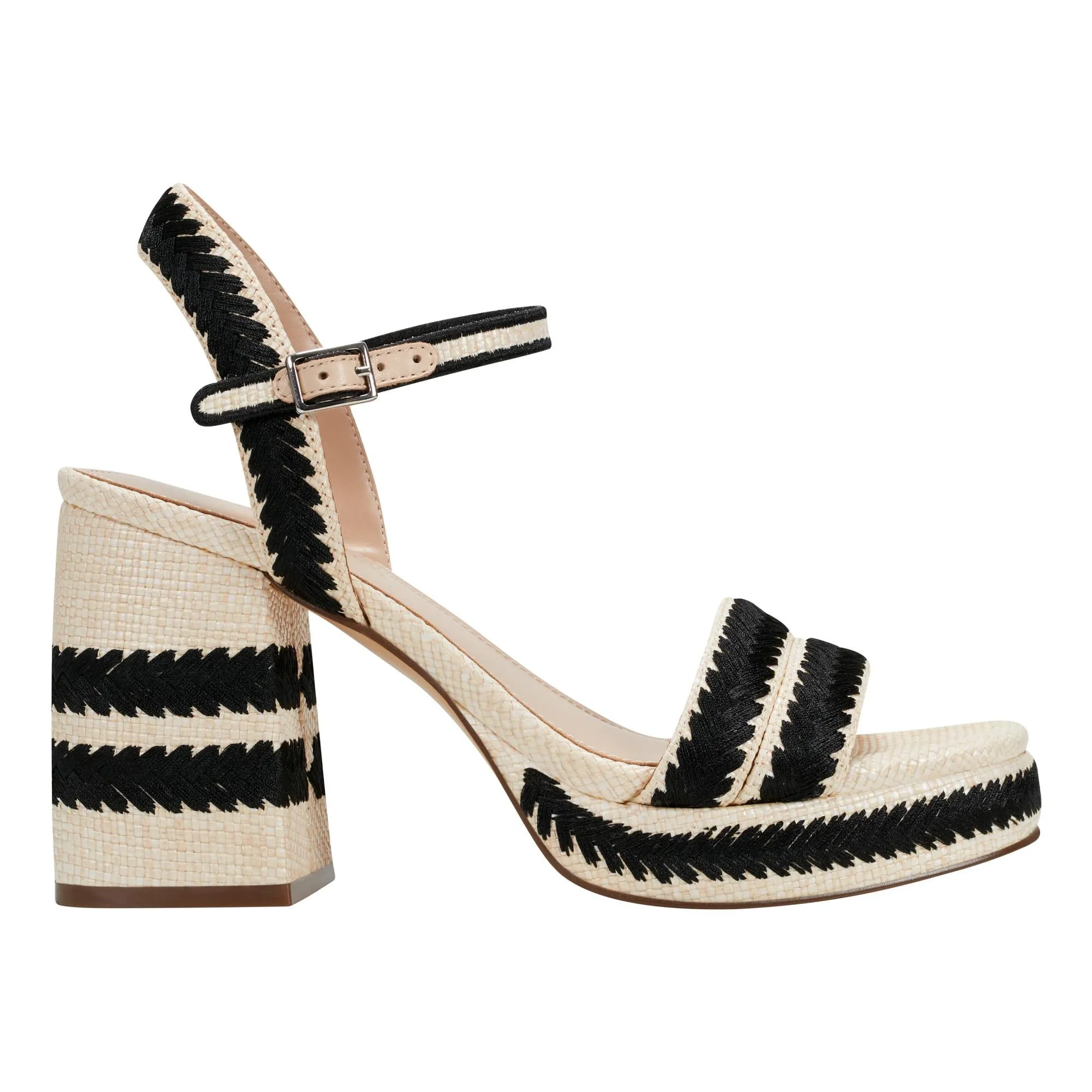Marc Fisher Women's Honnia Lt Natural89292/Black/Woven Ra M