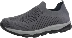 Mens Breathable Mesh Slip on Training Shoes Lightweight Comfortable Walking Sneakers with Non Slip Outsole for Running & Outdoor Sports Simple and Solid Color Thick Bottomed Flat Sneaker