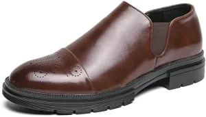 Men's Dress Shoes Slip On Pointed Toe Derbys Classic Formal Business Mens Brogue Oxfords Shoes