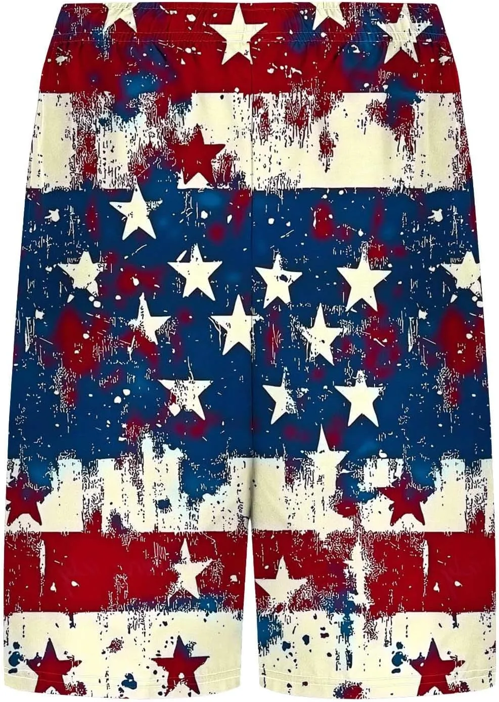 Mens Swim Trunks with Compression Liner 5 Inch Inseam Quick Dry Bathing Suit 2 in 1 Independence Day Print Board Shorts