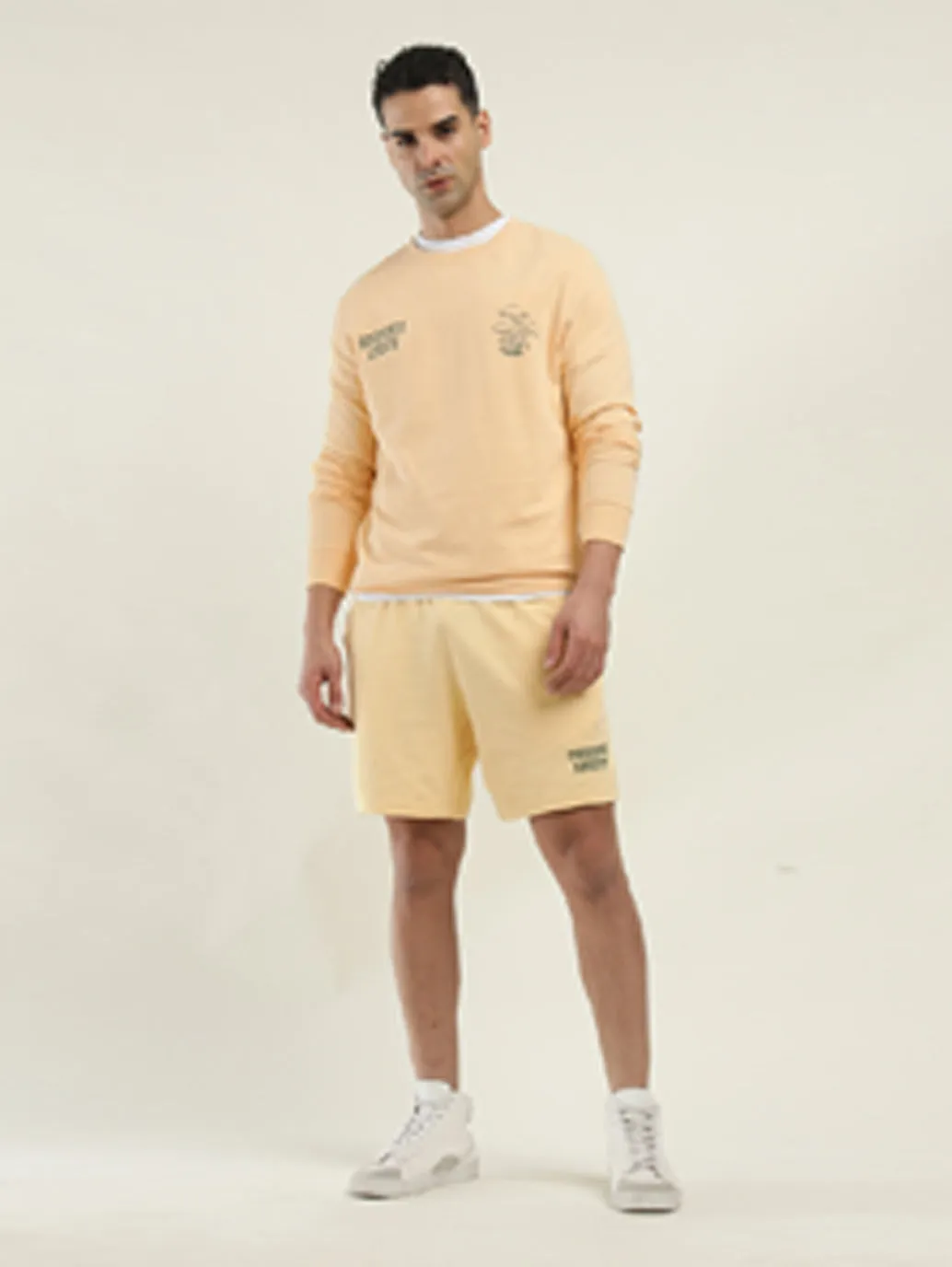 Men's Yellow Regular Fit Shorts