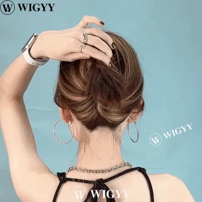 Messy Bun Hair Piece Wavy Curly Chignon Ponytail Hairpiece for Daily Wear