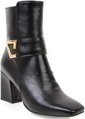 MIOKE Women's Fashion Waterproof Rain Ankle Boots Low Heel Zipper Chelsea Booties Dressy Dressy Short Boot