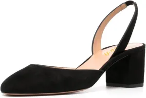 miss left Women Vintage Slingback Closed Almond Toe Pumps Slip On Mid Chunky Block Heels Stretchy Ankle Backstrap Sandals Elegant Dancing Ballroom Shoes Size 4-16 US