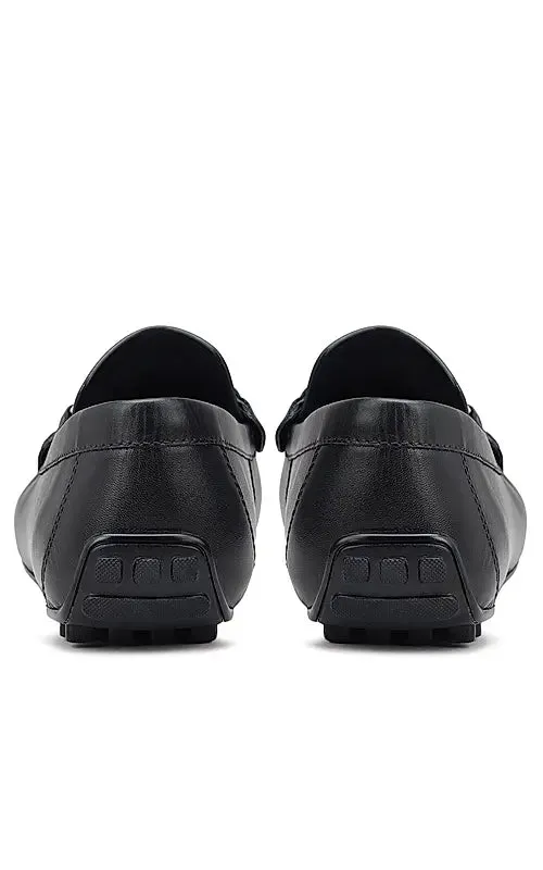 Navy Embellished Moccasins