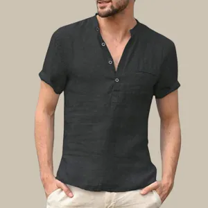 OLIX | Stylish Linen Shirt with Short Sleeves