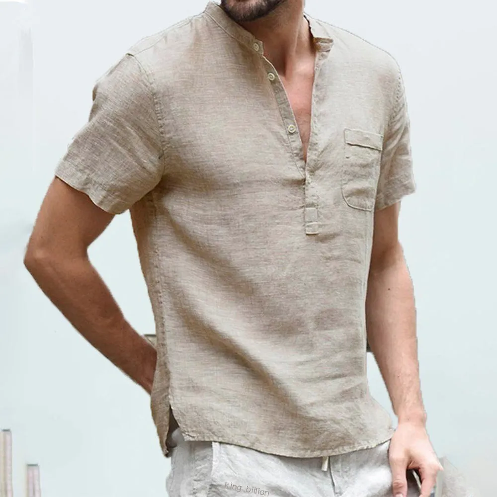 OLIX | Stylish Linen Shirt with Short Sleeves