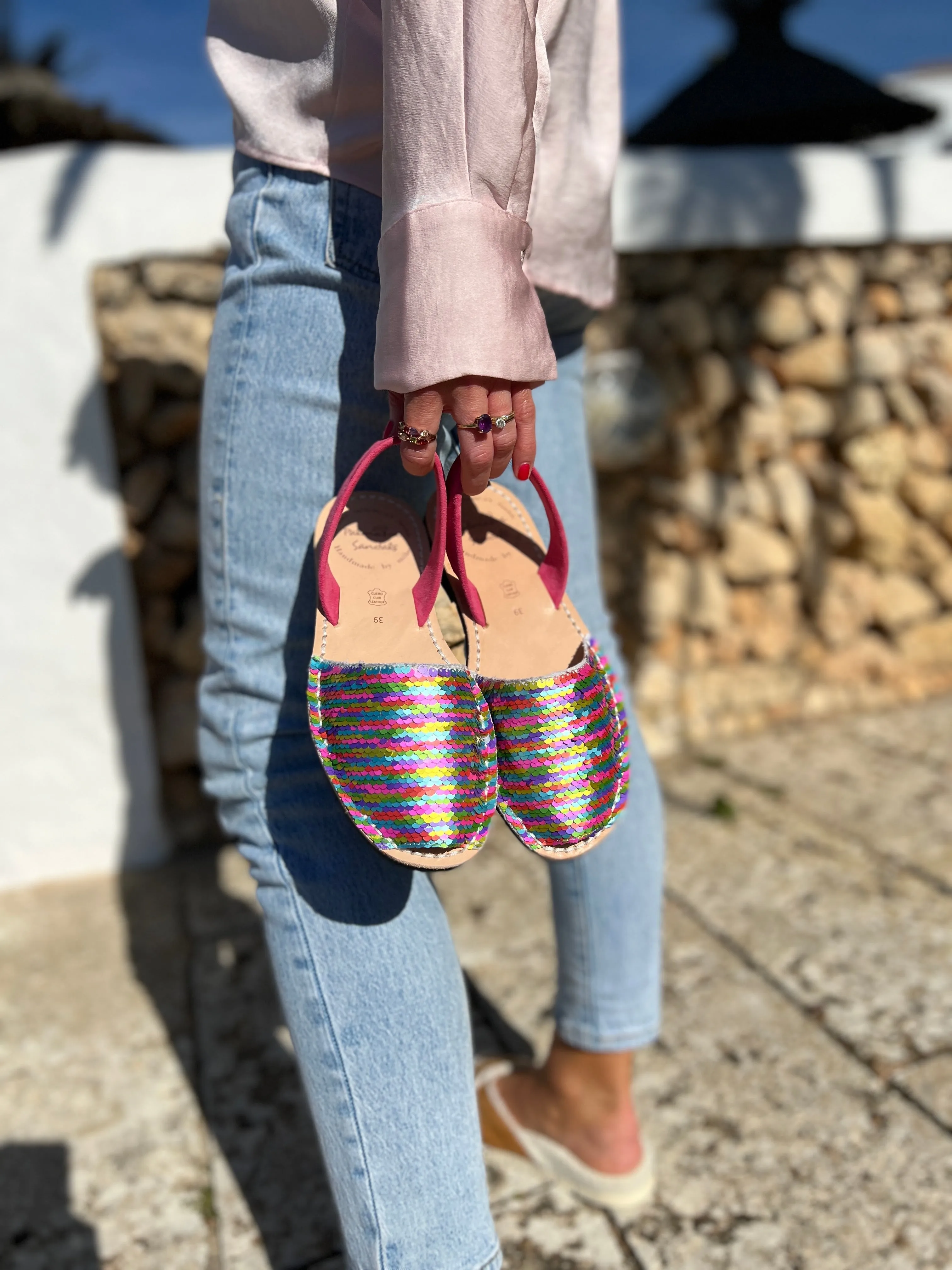 Press Sample Rainbow Sequin Avarcas