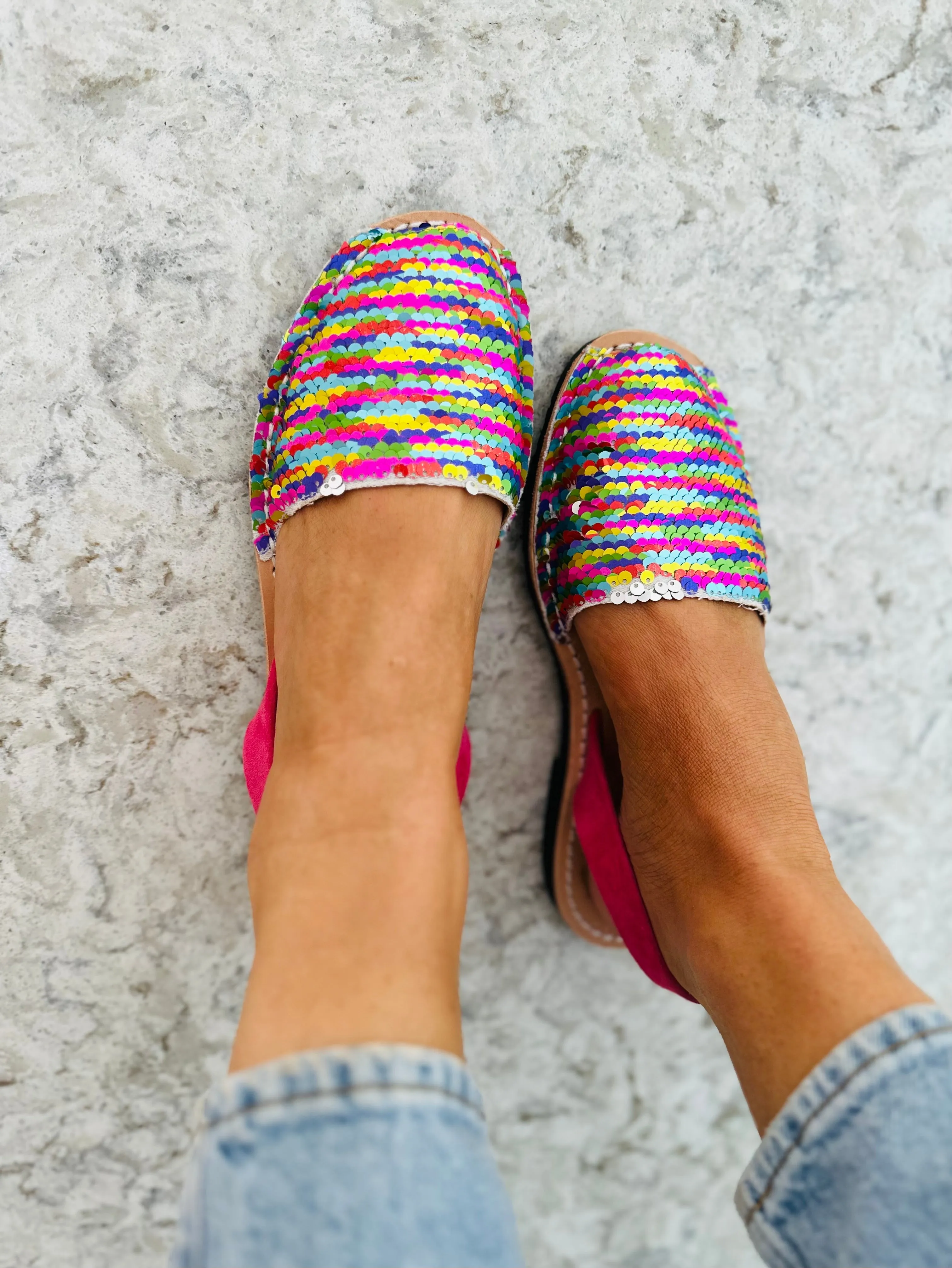 Press Sample Rainbow Sequin Avarcas