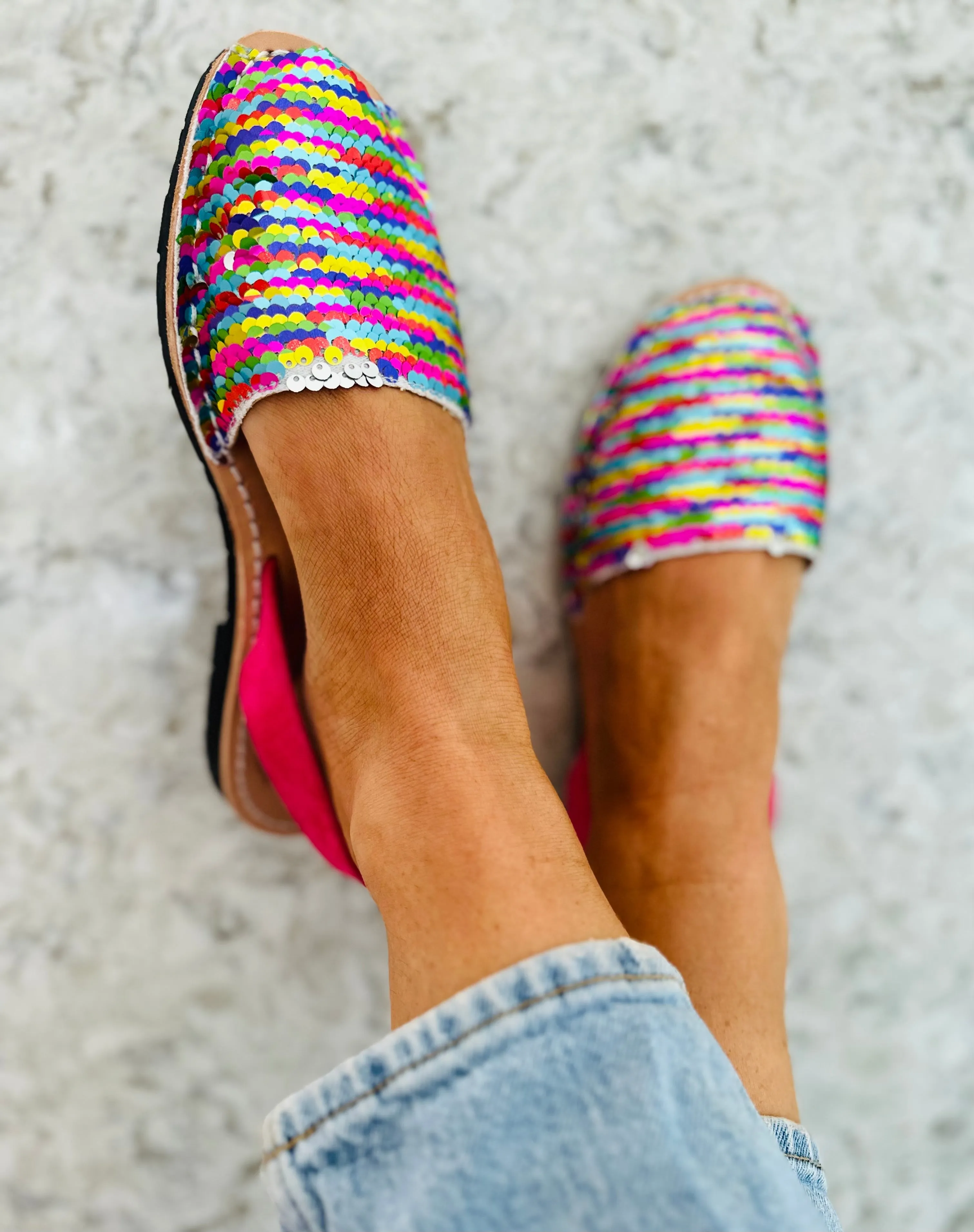 Press Sample Rainbow Sequin Avarcas