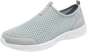 Quick Drying Summer Breathable Mesh Men's Non Slip Walking Sneakers with Arch Support - Lightweight Comfort for Work, Travel & Daily Wear Running Walking Slip on Shoes for Men