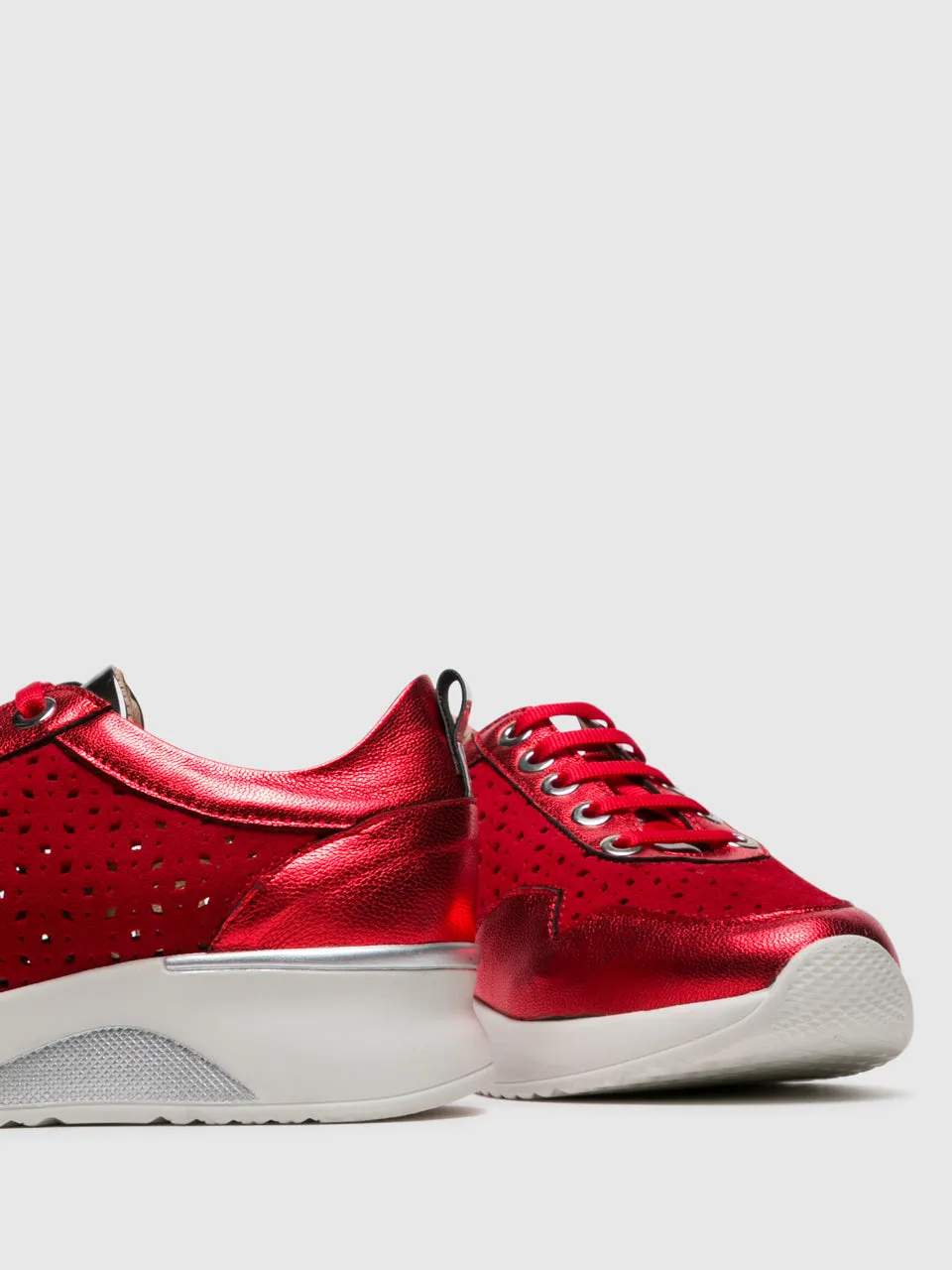 Red Lace-up Trainers