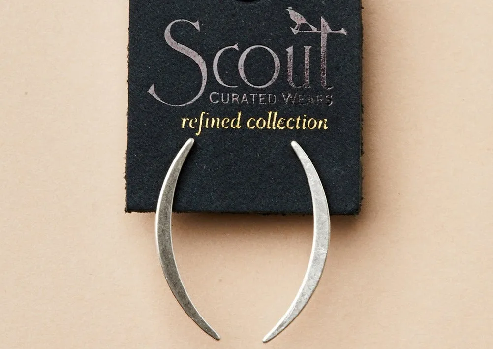 Refined Earring Collection - Gibbous Slice Stud/Sterling Silver