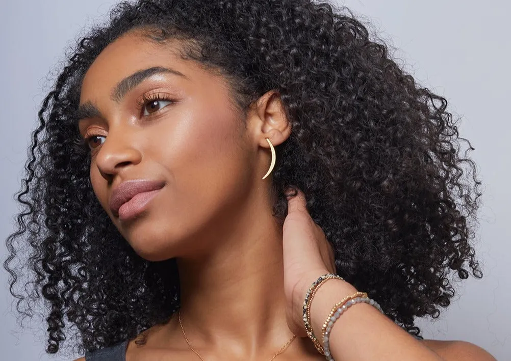 Refined Earring Collection - Gibbous Slice Stud/Sterling Silver