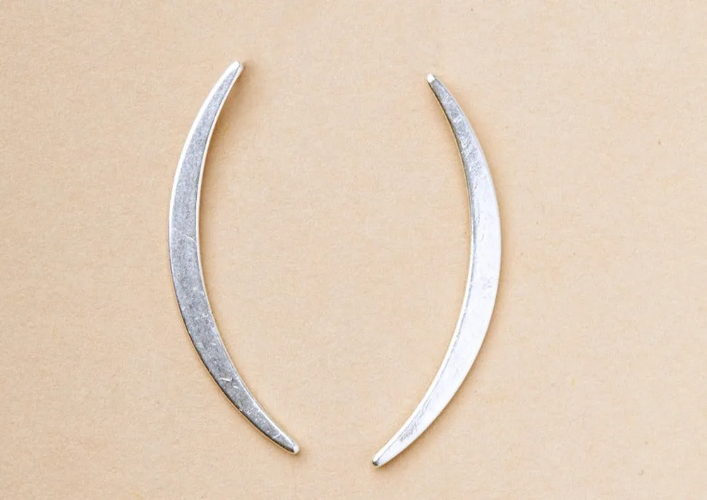 Refined Earring Collection - Gibbous Slice Stud/Sterling Silver