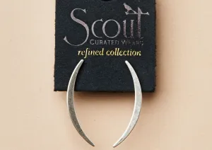 Refined Earring Collection - Gibbous Slice Stud/Sterling Silver
