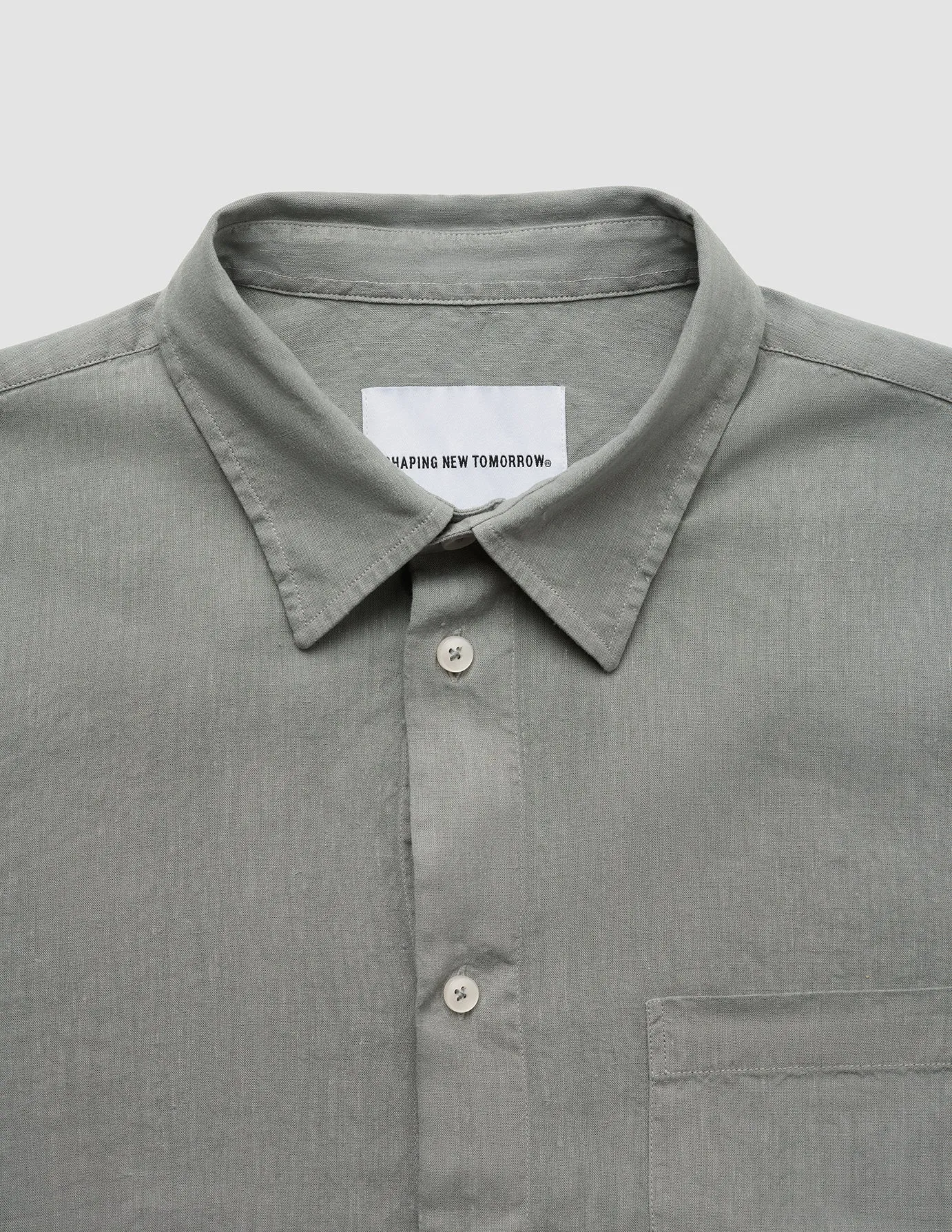Refined Linen Long Sleeve Shirt Stone Grey
